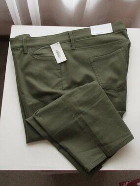 Liz Claiborne Sarah Slim Fit Crop Pants - Woman 20W - olive green